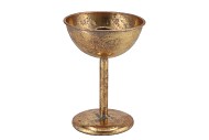 DHAKA GOUD KANDELAAR SCHAAL OP VOET 13X18CM
