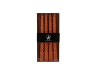 CANDLE CROWN TWIST TERRA PER 4 2X20CM NM
