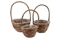 RATTAN BASKET HANDLE 3 PCS 30X45CM