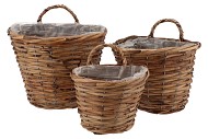 RATTAN BASKET WALL HANGER 3PCS 30X25X25CM