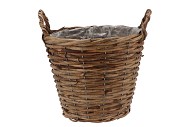 RATTAN BASKET POT ROUND +EARS 25X21CM