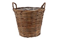 RATTAN BASKET POT ROUND +EARS 29X26CM