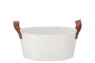 ZINC LEATHER WHITE MAT 23X18X12CM