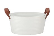 ZINC LEATHER WHITE MAT 25X19X14CM