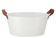 ZINC LEATHER WHITE MAT 29X22X16CM