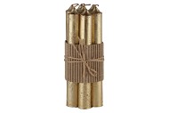 CANDLE CROWN METALLIC GOLD PER 7 2X16CM