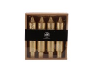 CANDLE CROWN XL METALLIC GOLD PER 4 3X15CM NM