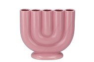 BUKAN PINK MAT 5-TUBE VAAS 21X9X20CM