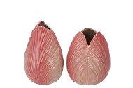 MENTON TULIP VASE DARK PINK 12X12X17CM ASS P/1