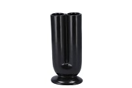 BUKAN BLACK MAT 2-TUBE VAAS 10X7X19CM