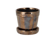 SIENNA POT+SCHOTEL METAL 10X9CM