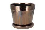SIENNA POT+SCHOTEL METAL 20X17CM