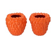 RASPBERRY VASE ORANGE 24X24CM