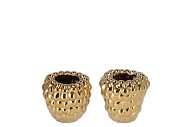 RASPBERRY VASE GOLD 14X13CM