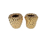 RASPBERRY VASE GOLD 16X16CM