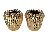 RASPBERRY VASE GOLD 30X30CM
