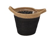 TRIPOLI BASKET POT BLACK 18X16CM NM