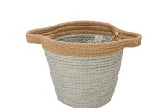 TRIPOLI BASKET POT PETROL/GREY 18X16CM NM