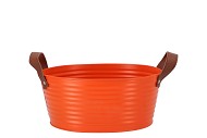 ZINC LEATHER ORANGE MAT 23X18X12CM