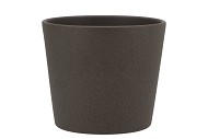KERAMIEK POT DONKER GRIJS 15CM