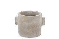 CONCRETE EARS GREY POT 11X8CM