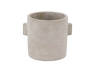 CONCRETE EARS GREY POT 15X13CM