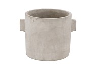 CONCRETE EARS GREY POT 19X15CM