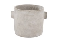 CONCRETE EARS GREY POT 22X17CM