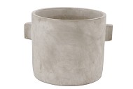 CONCRETE EARS GREY POT 24X19CM