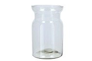 GLASS ROCA MILK BOTTLE CLEAR 16X25CM