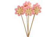 PICK FLOWER PINK ON STICK P/6 50CM