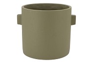 CONCRETE EARS ARMY GREEN POT 27X23CM