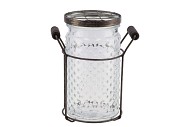 GLASS DECO LID 16X12X19CM NM