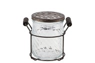 GLASS DECO LID 16X12X13CM NM