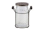 GLASS DECO LID 16X12X19CM NM
