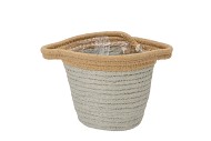 TRIPOLI BASKET POT PETROL/GREY 15X14CM NM