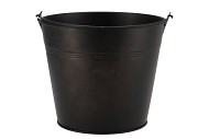 ZINC BASIC BLACK BUCKET 19X16CM