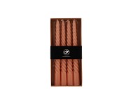 CANDLE CROWN TWIST PEACH PER 4 2X20CM NM