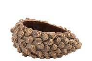 CONCRETE PINECONE OVAL GOLD 23X12X10CM
