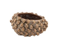 CONCRETE PINECONE ROUND GOLD 16X13X10CM