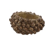 CONCRETE PINECONE BROWN ROUND 16X13X10CM