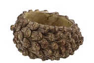 CONCRETE PINECONE BROWN ROUND 21X16X12CM
