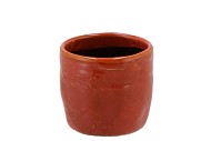 IRON STONE RED GLAZED POT 9X8CM