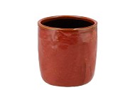 IRON STONE RED GLAZED POT 13X13CM