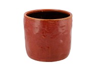 IRON STONE RED GLAZED POT 16X15CM