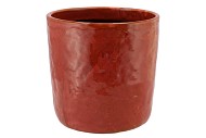 IRON STONE RED GLAZED POT 24X23CM