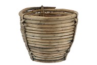 WICKER BAMBOO POT 17X15CM