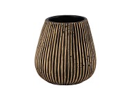 STRIPES BLACK GOLD POT 12X13CM NM