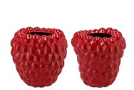 RASPBERRY VASE RED 24X24CM
