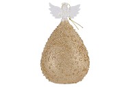 SPARKLY LED ANGEL GLASS CHAMPAGNE ASS P/1 9X16CM